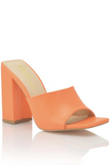 Square Toe Chunky Mule Heel