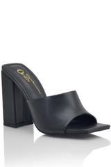 Square Toe Chunky Mule Heel