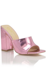 Square Toe Chunky Mule Heel