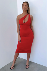 One Shoulder Dress with Chest Cutout