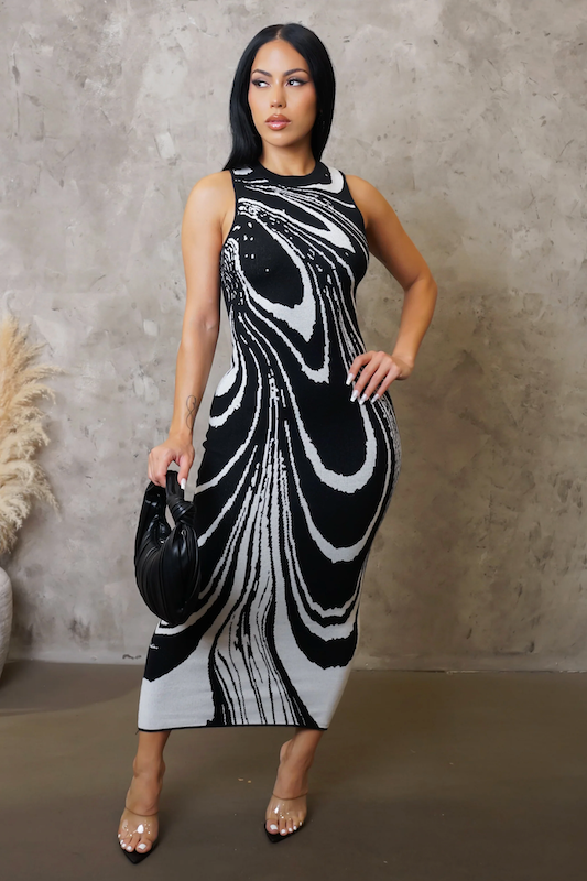 Sleeveless Printed Maxi Dress