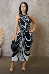 Sleeveless Printed Maxi Dress