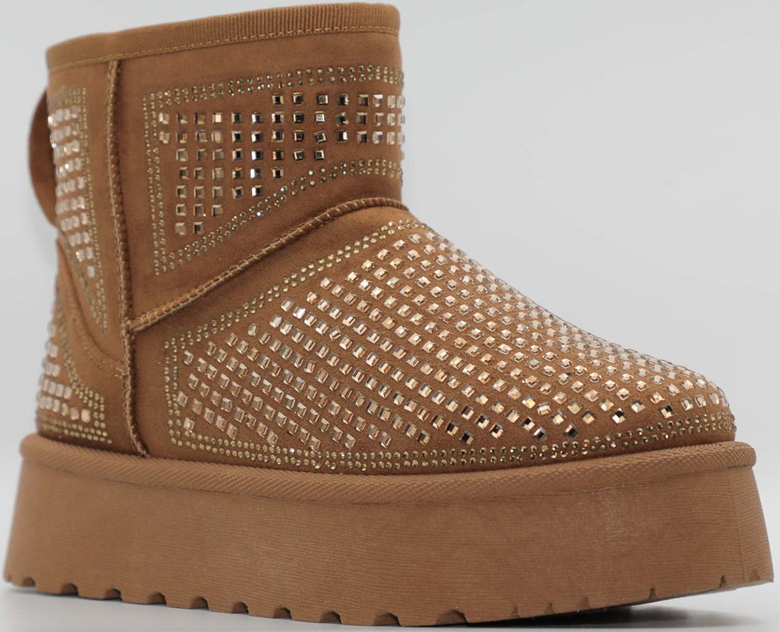 Sequined Platform Sole Boots