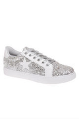 Rhinestone Star Lace Up Sneakers