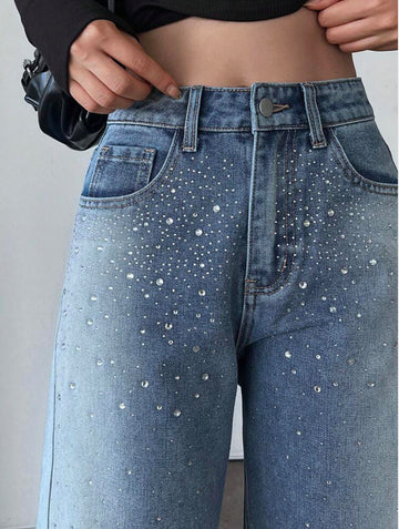 Rhinestone Detailed Jeans