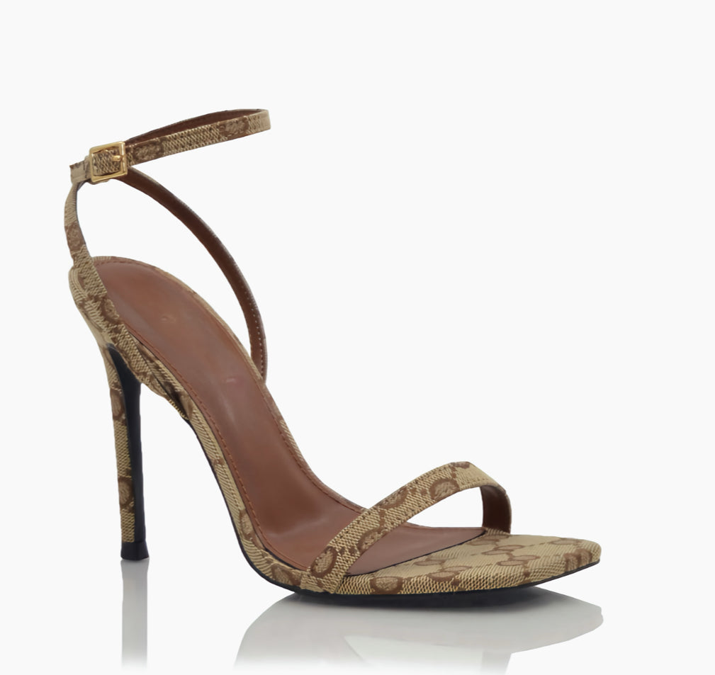 Sandal with Tall Heel and Ankle Strap