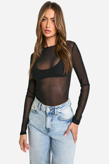 Mesh Long Sleeve Top