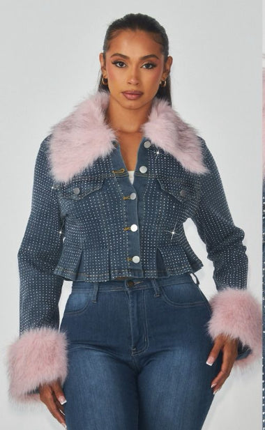 Faux Fur Detail Denim Jacket