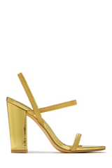 Chunky Strappy Square Toe Heel