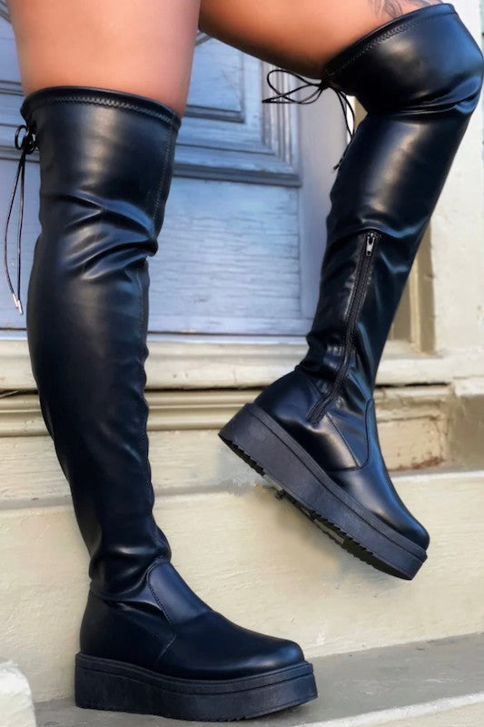 Crotch high leather 2024 boots for sale