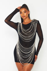 Rhinestone Detailed Dress