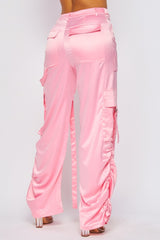 Satin Cargo Pants