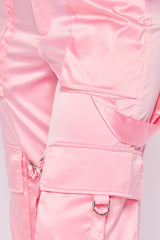 Satin Cargo Pants