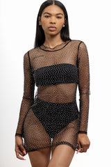 Jewel Mesh Cover Up Dress