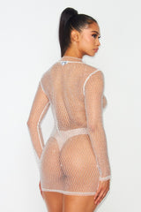 Jewel Mesh Cover Up Dress