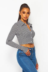 Checkered Crop Shirt