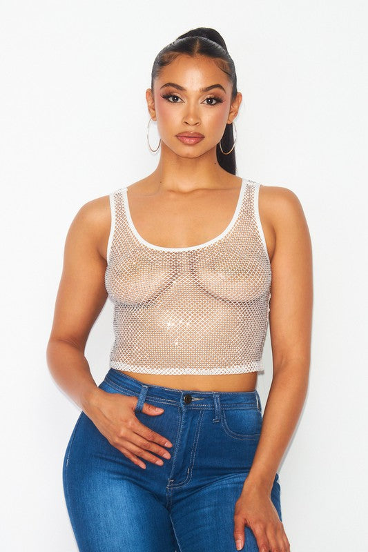 Jewel Sleeveless Crop Top