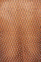 Sheer Mesh and Rhinestone Cropped Shirt Top