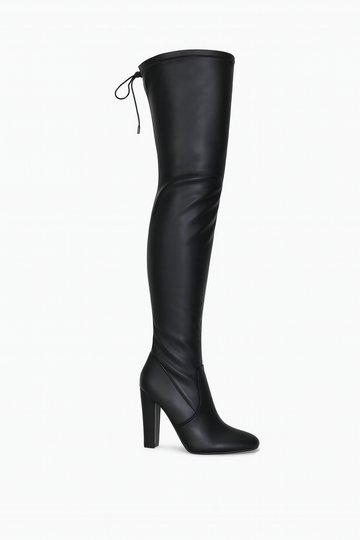 Drawstring Chunky Thigh High Boots