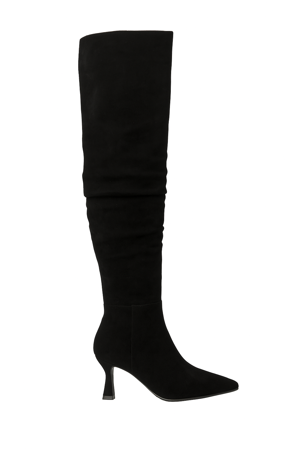 Kitten Heel Pointed Toe Slouchy Suede Boots