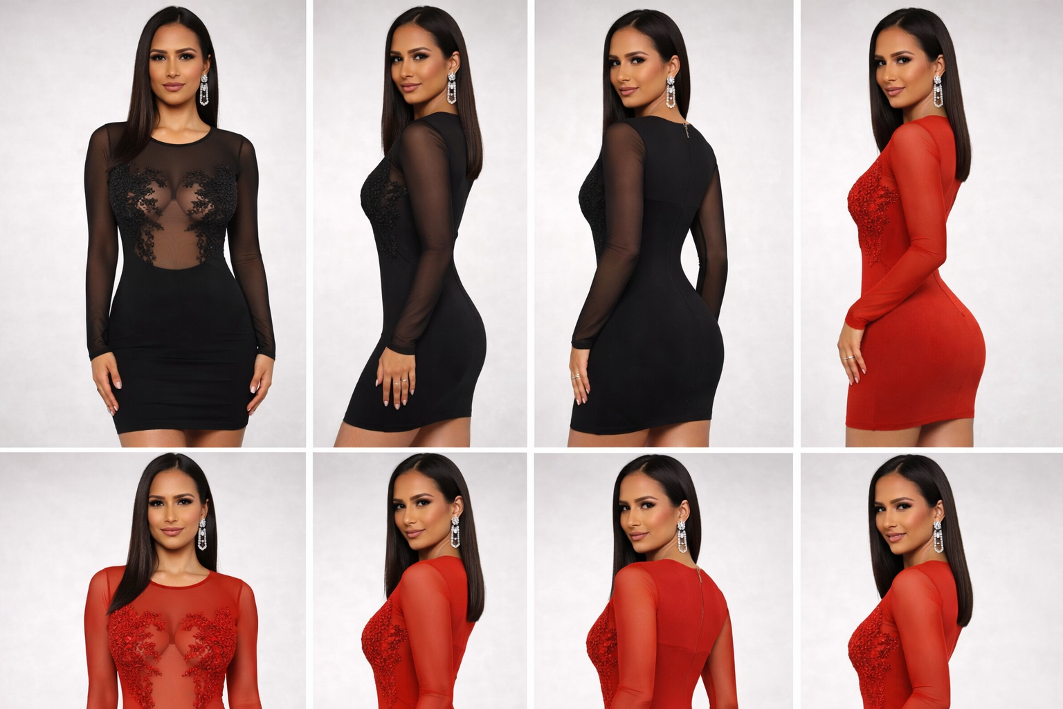 Turn heads with this Sheer Long Sleeve Mini Dress, designed to showcase confidence and bold style