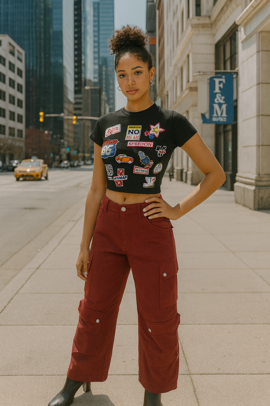 State Sign Design Crop Top