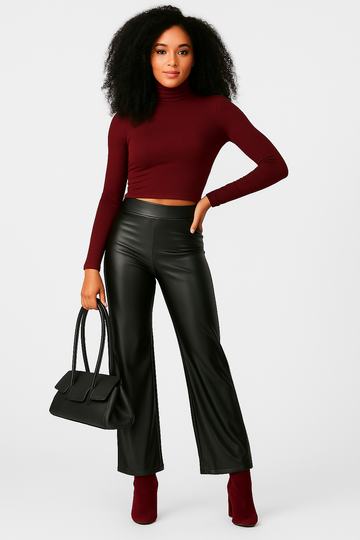 Minimalist Faux Leather Top Handle Bag