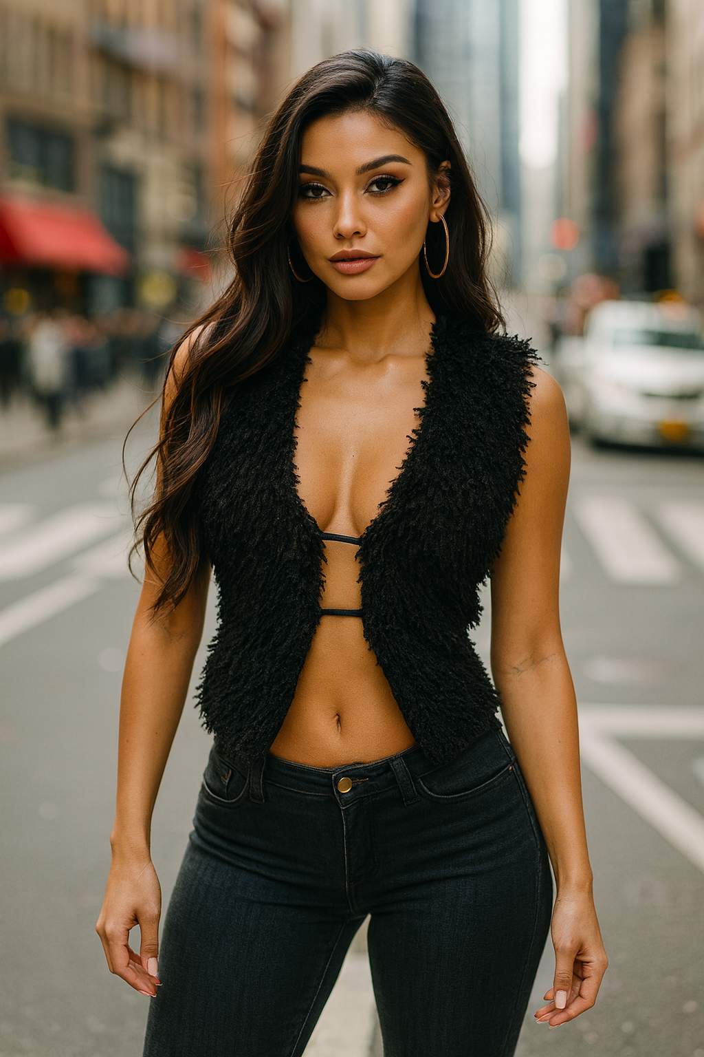 Faux Fur Sleeveless Vest