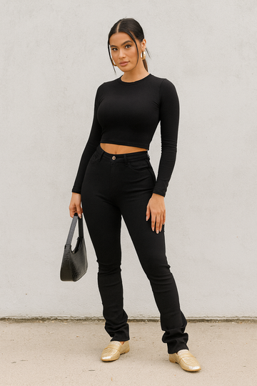 High Waisted Stacked Pants