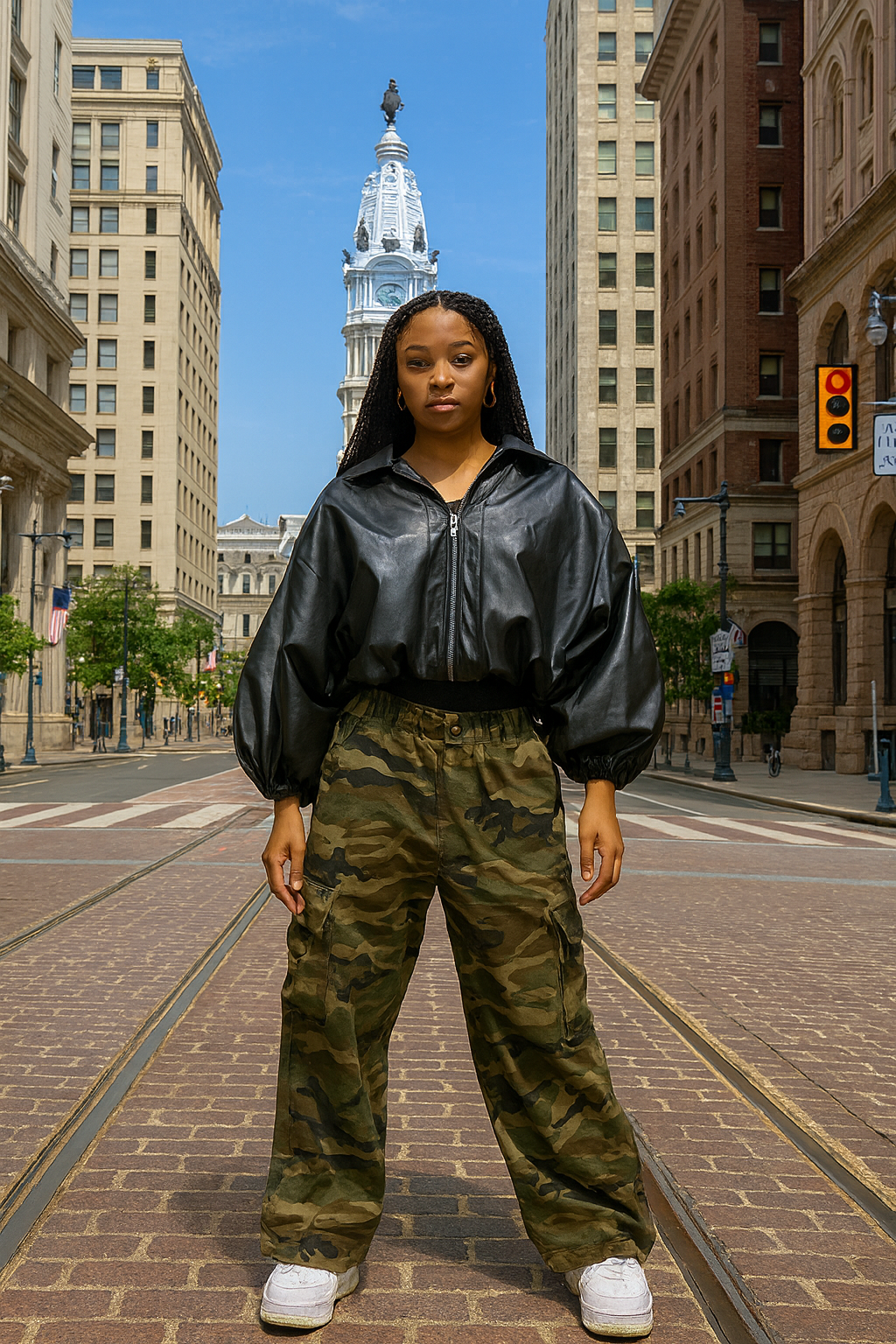 Camo Wide Leg Cargo Jogger