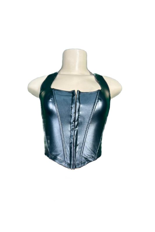 PU Leather Halter Vest JNK USA