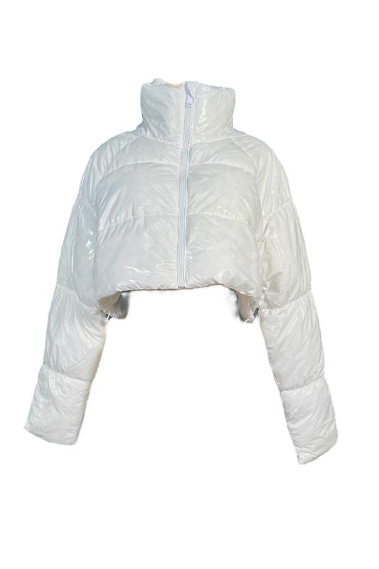 Shiny Nylon Quilted Crop Puffer 26 INTERNATIONAL