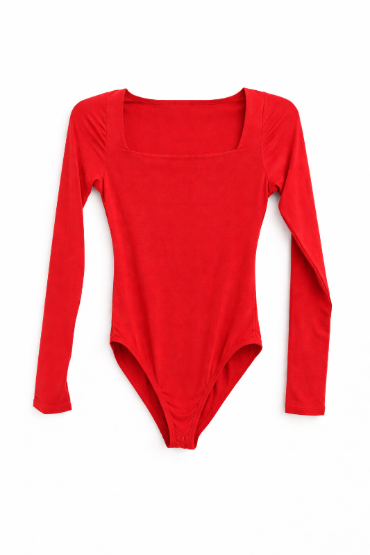 Square Neck Long Sleeve Bodysuit