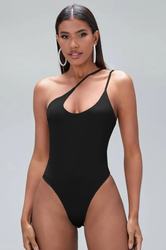 Double One Side Spaghetti Lined Bodysuit