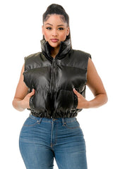 Puffer Vest with Front Zipper & Side Pockets