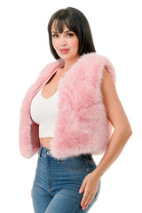 Open Front Faux Fur Vest