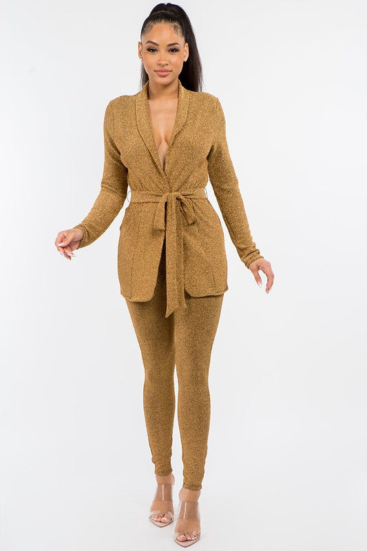 Glitter Jacket and Leggings Set