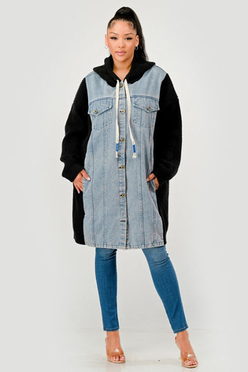 Denim Sweater Jacket