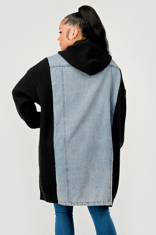 Denim Sweater Jacket