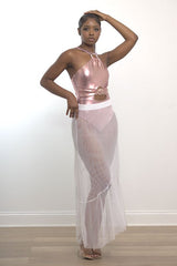 O Ring Peekaboo Swimsuit with Skirt