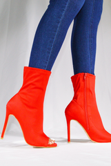 Peep Toe Lycra Bootie with Heel