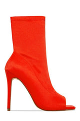 Peep Toe Lycra Bootie with Heel