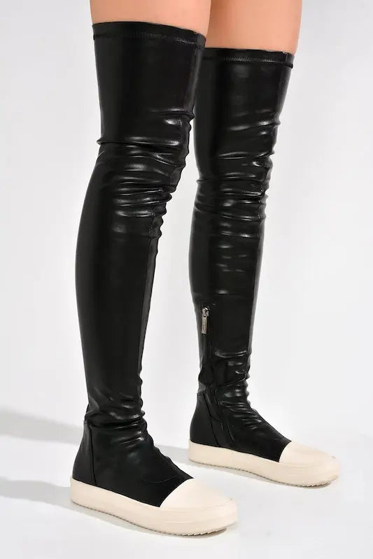 Over the shop knee sneaker boot