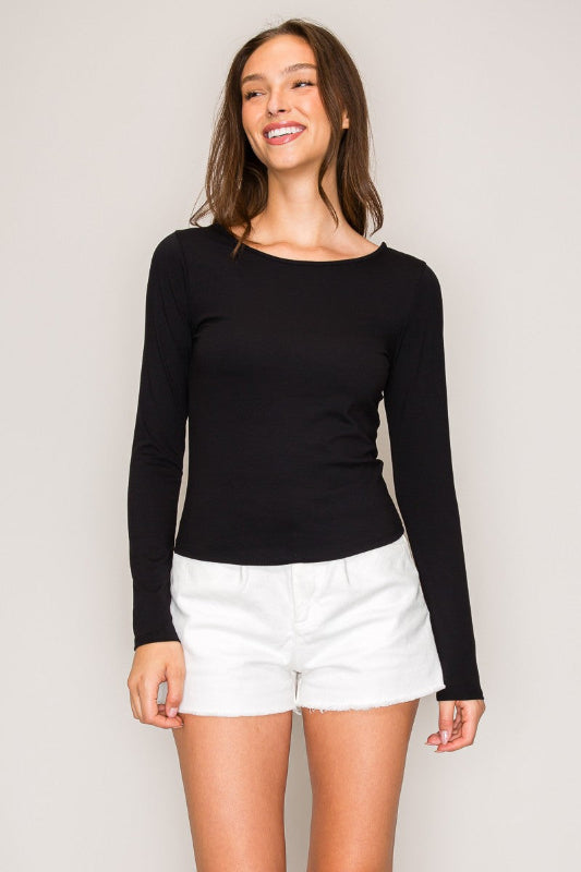 Low Back Scoop Neck Top