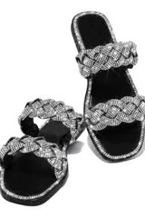 Flat Rhinestone Sandal