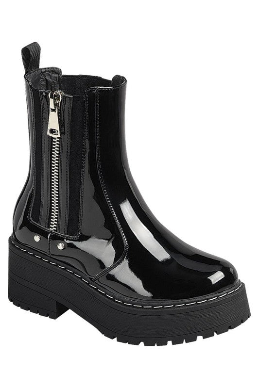 Moto Boot with Side Zipper