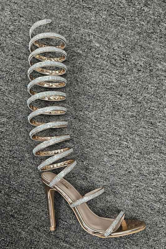 Structured Spiral Wrap Around Heel