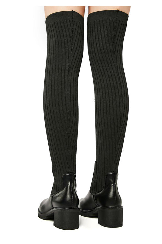 Tall Ribbed Boot with Heel RASOLLI