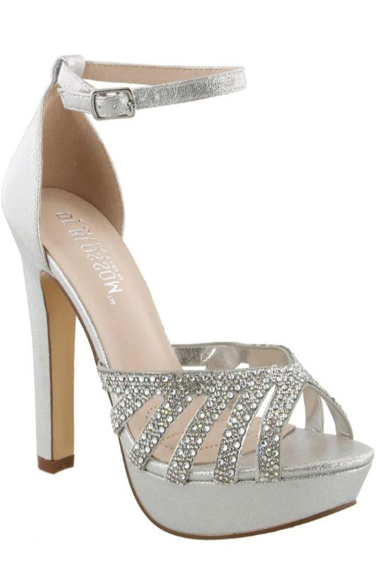 Rhinestone Studded Platform Heel