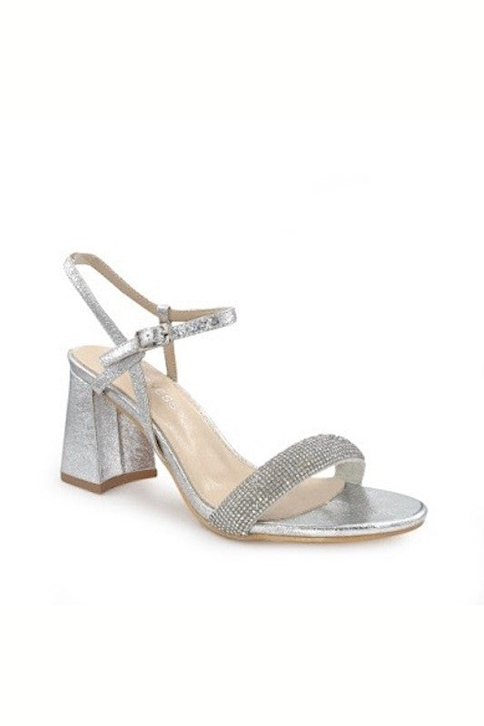 Rhinestone Metallic Heel